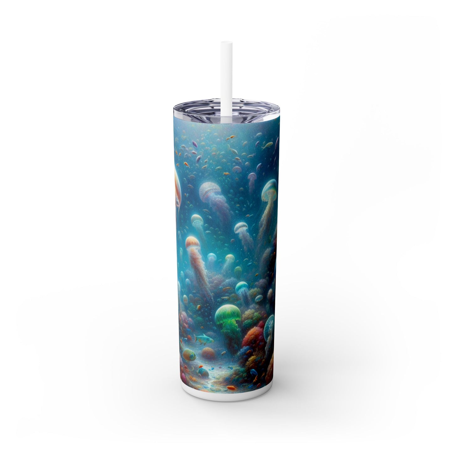 "Jellyfish Dreamland": vaso estrecho con pajita de 20 oz de Alien Maars®