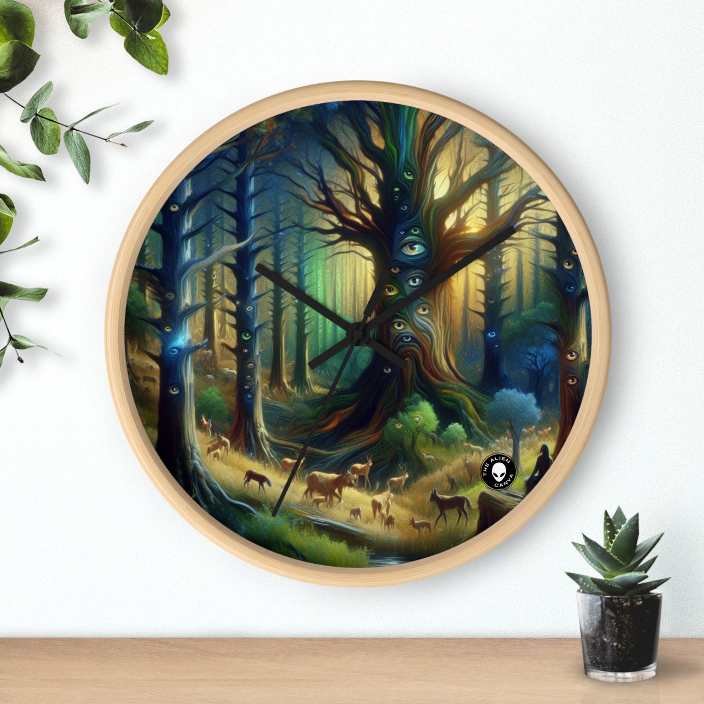 "Watchful Forest: The Trees with Eyes" - The Alien Wall Clock