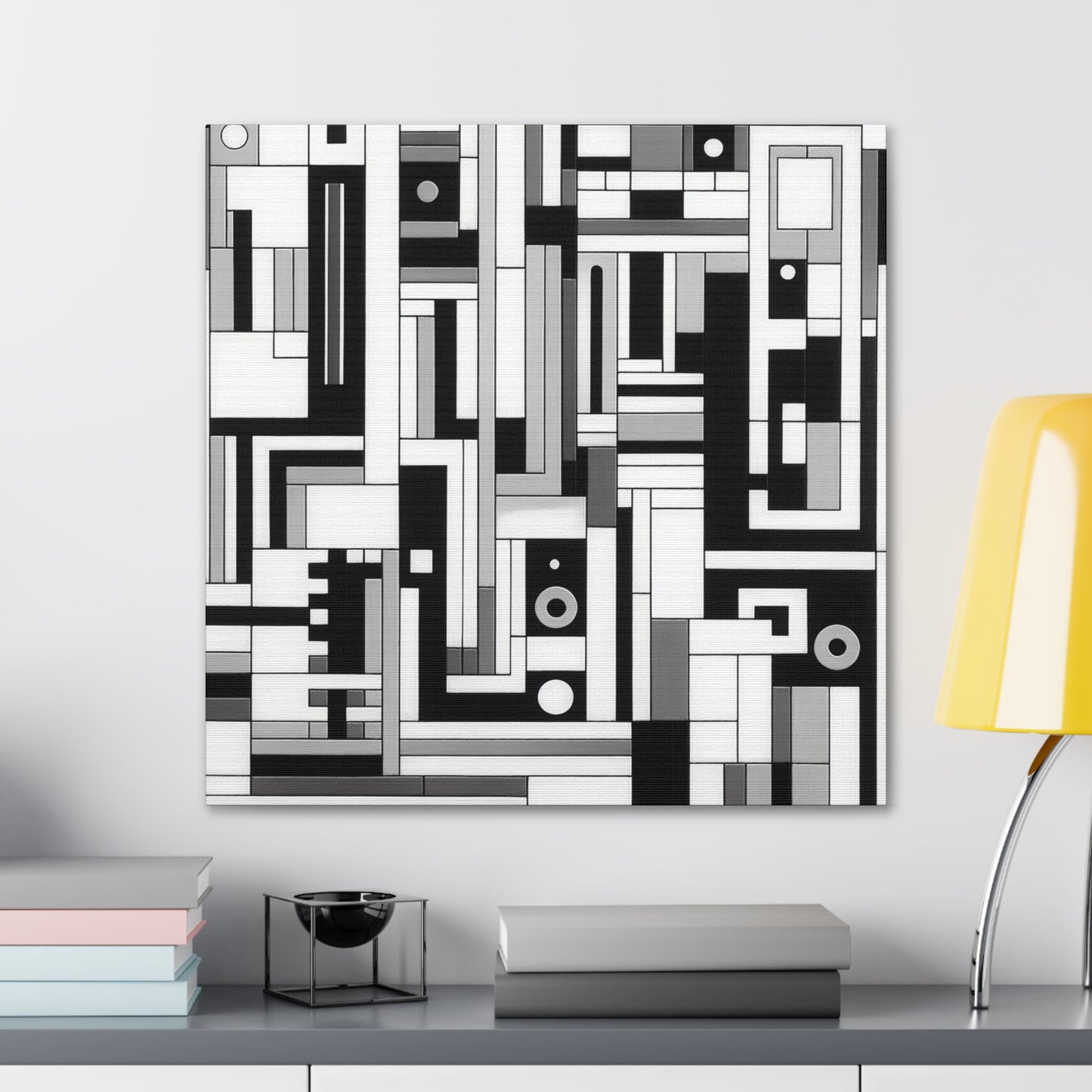 "De Stijl in Black and White" - The Alien Canva De Stijl Style