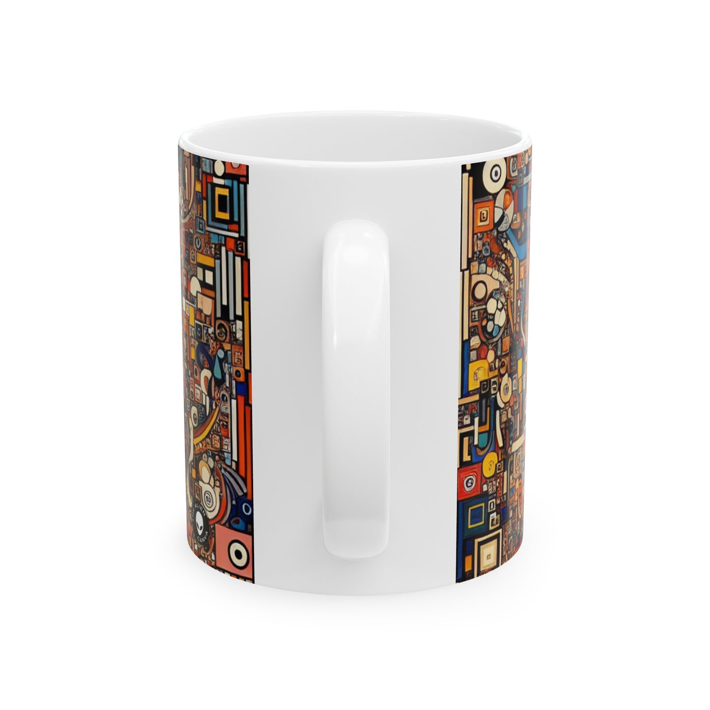 "Dadaist Delirium: A Chaotic Collage Adventure" - The Alien Ceramic Mug 11oz Dadaism