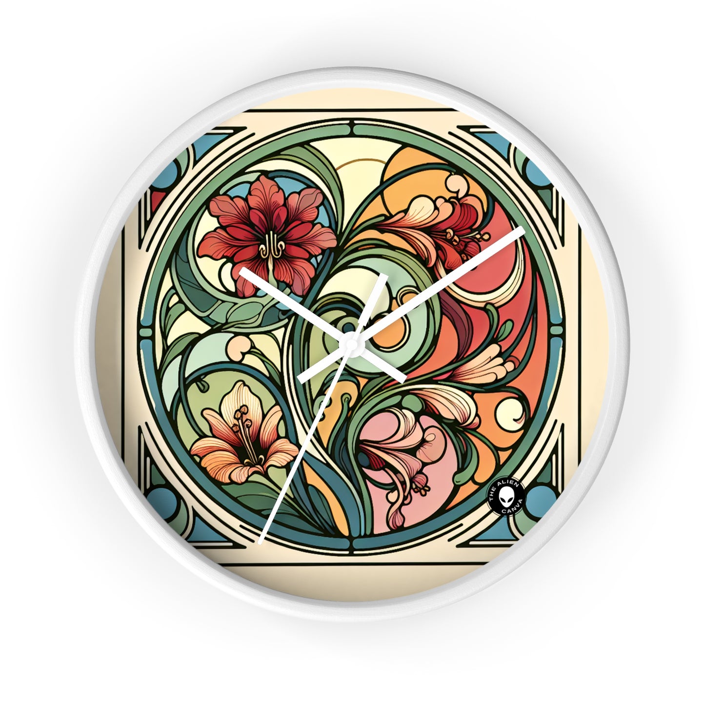 "Profundidades encantadoras: una oda Art Nouveau al reino submarino" - El reloj de pared alienígena Art Nouveau