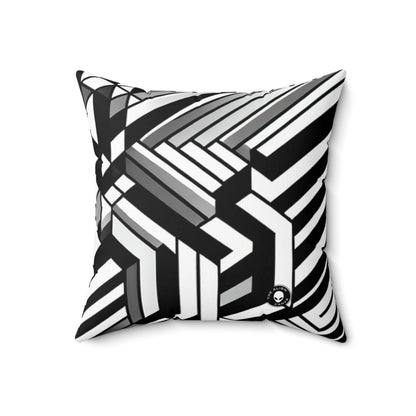 "Perception in Motion: A Mind-Bending Op Art Masterpiece"- The Alien Spun Polyester Square Pillow Op Art