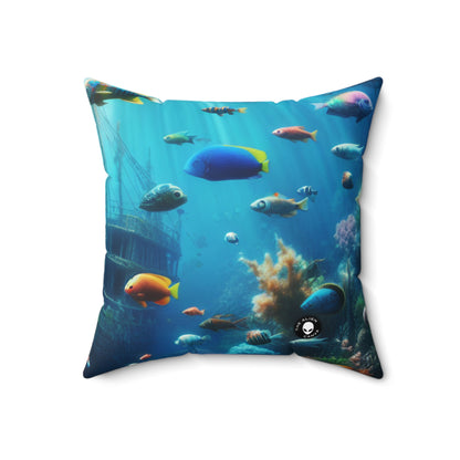 "Sunken Shipwreck Wonderland"- The Alien Spun Polyester Square Pillow