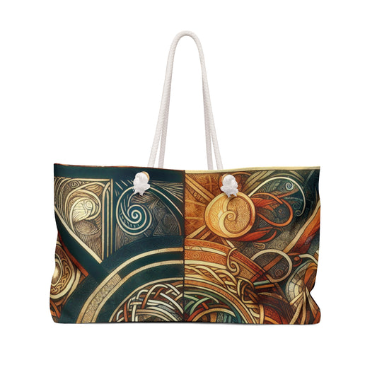 "Metamorphic Threads: Exploring Transformation through Celtic Knot Art" - The Alien Weekender Bag Celtic Art