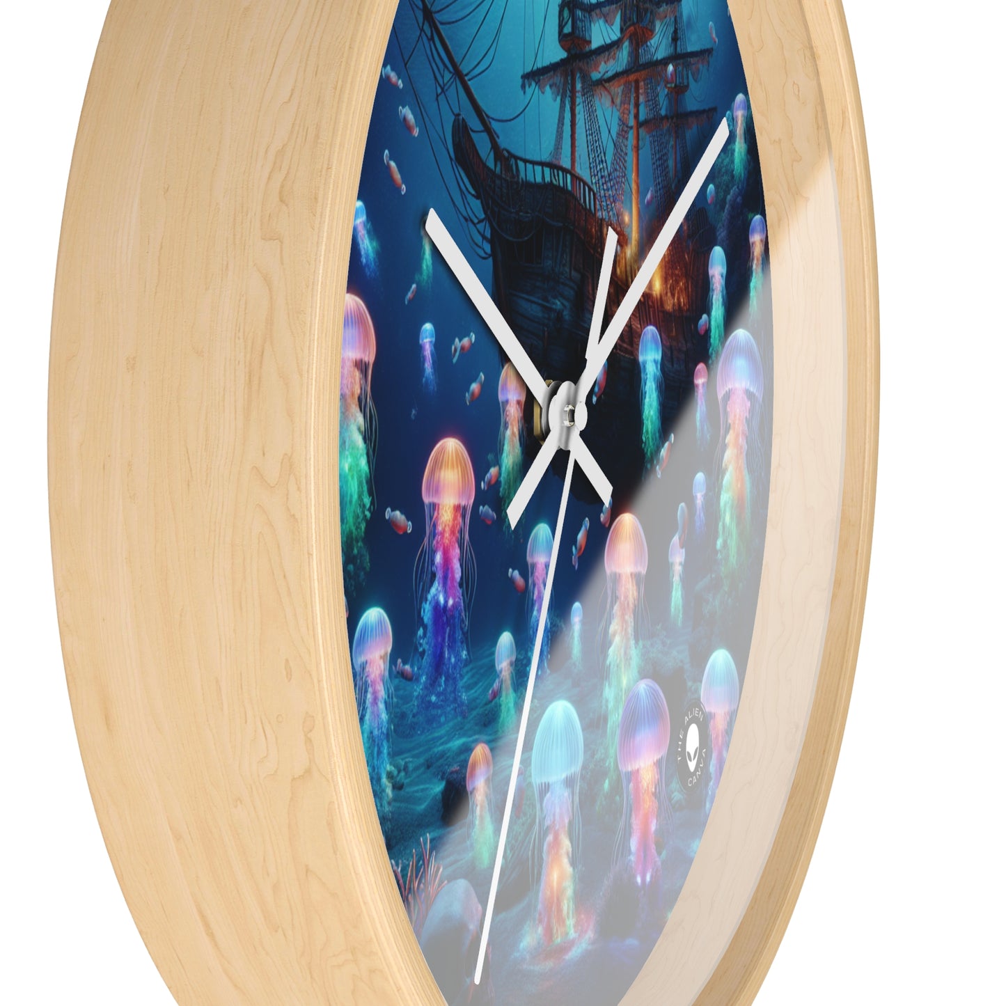 « Le paradis des méduses lumineuses : une aventure sous-marine de rêve » – L'horloge murale Alien