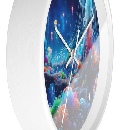 "Neon Jellyfish Fantasia: A Surreal Underwater Odyssey" - The Alien Wall Clock