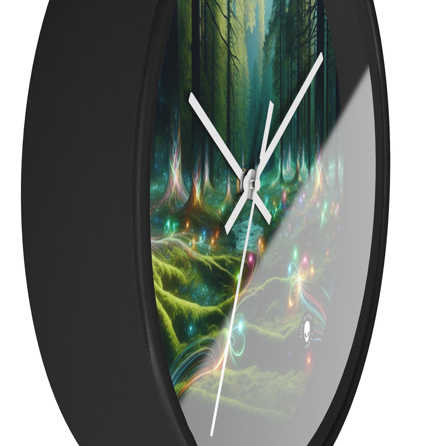 - Crystal-Enchanted Forest: A Tapestry of Light - The Alien Wall Clock