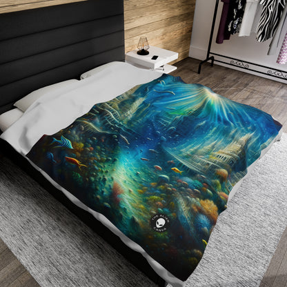 "Enchanted Underwater City" - The Alien Velveteen Plush Blanket