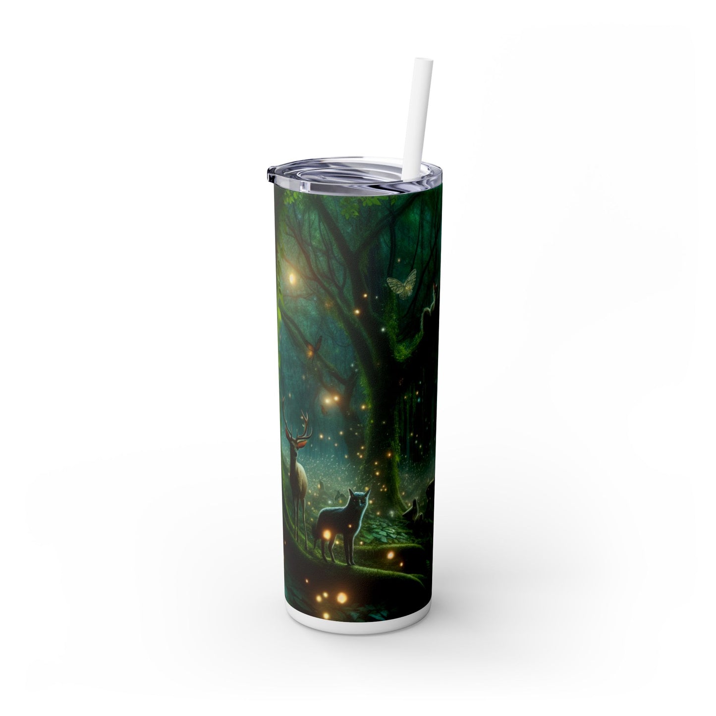 "Bosque Encantado: Voces de lo Salvaje" - Vaso Delgado con Pajita de 20oz de Alien Maars®