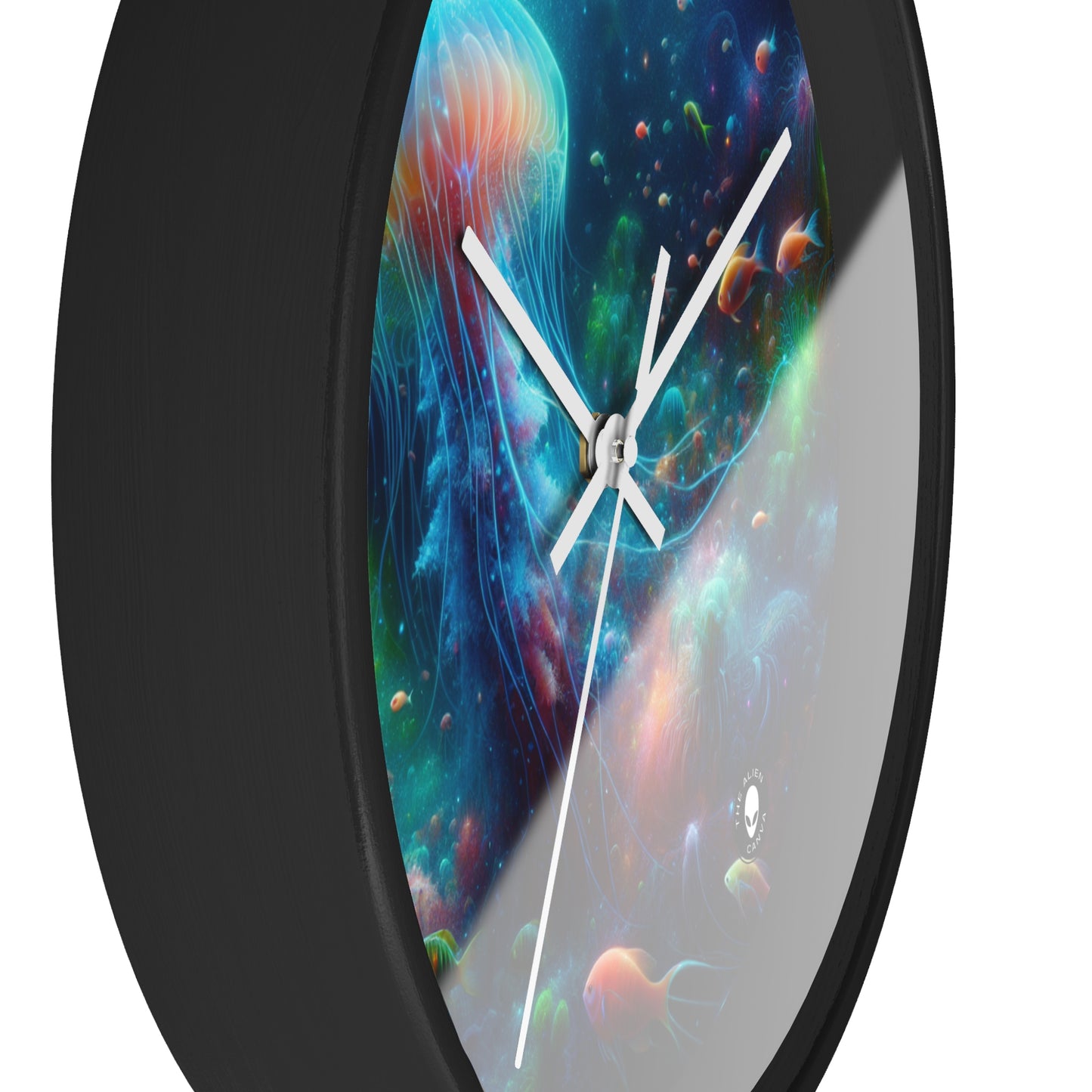 "Glowing Jellyfish in the Enchanted Underwater World" - The Alien Wall Clock