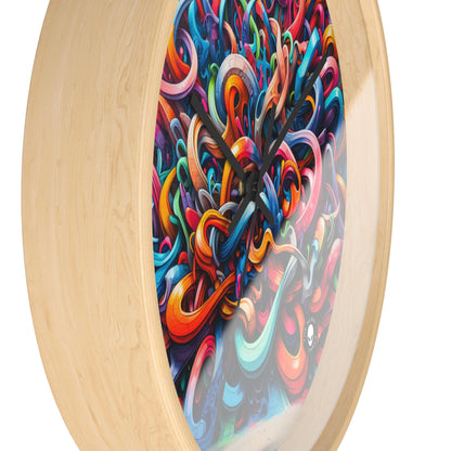 "Urban Vibe: A Graffiti Cityscape" - The Alien Wall Clock Graffiti Art