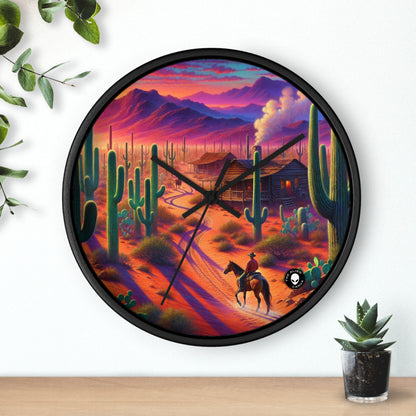 "Glowing rain: A city's reflection" - The Alien Wall Clock Realism