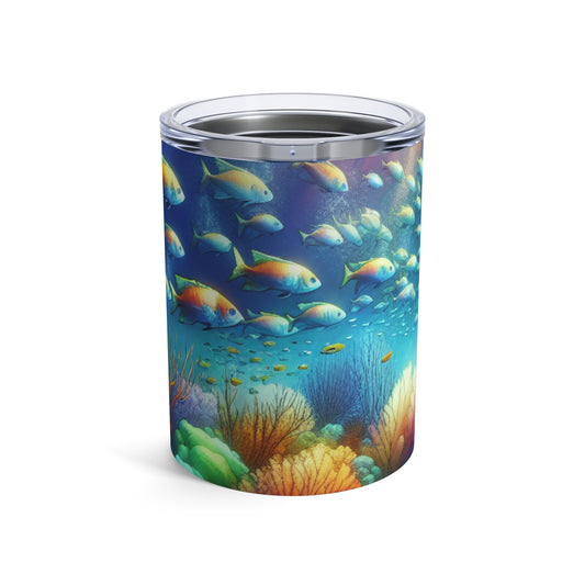 "Sinfonía submarina: serenidad en los arrecifes de coral" - Vaso Alien de 10 oz