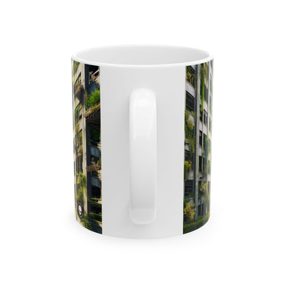 "Nature's Reclamation: A Futuristic Urban Jungle" - The Alien Ceramic Mug 11oz