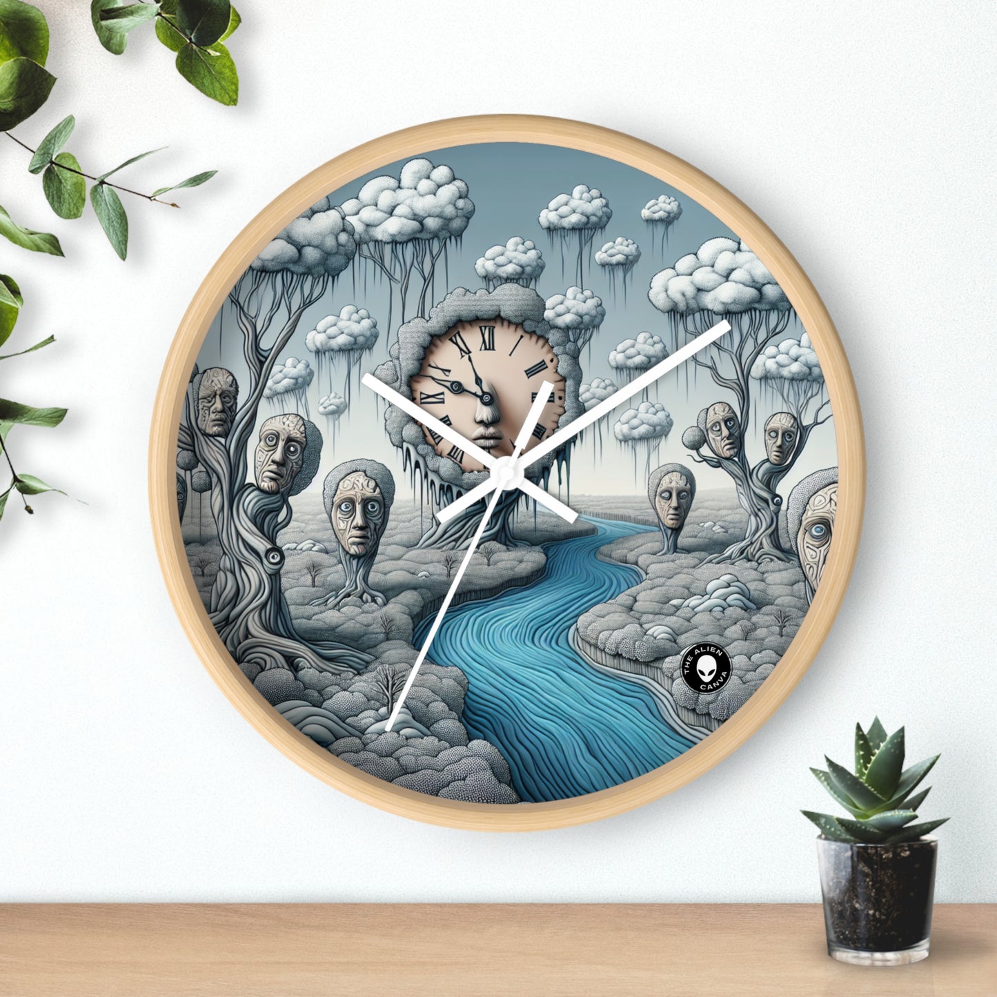 « Fantasy Wonderland : Là où le temps se courbe et où les arbres parlent » - L'horloge murale Alien