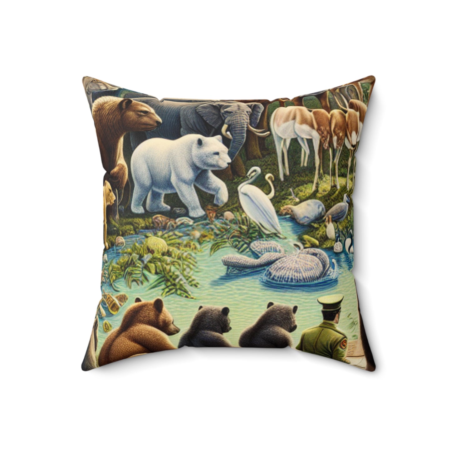 "United Wildlife: Guardians of Gaia"- The Alien Spun Polyester Square Pillow