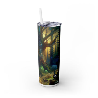 "Bosque vigilante: los árboles con ojos" - Vaso delgado con pajita de 20 oz de Alien Maars®