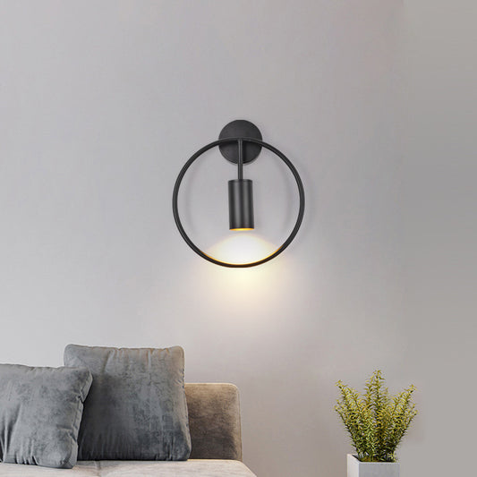 Round golden wall lamp