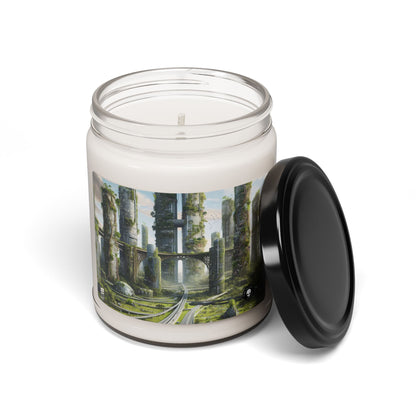 "Nature's Reclamation: A Futuristic Cityscape" - The Alien Scented Soy Candle 9oz