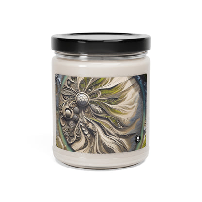 "Sandy Symphony: A Colorful Stone Mosaic on the Beach" - The Alien Scented Soy Candle 9oz Land Art