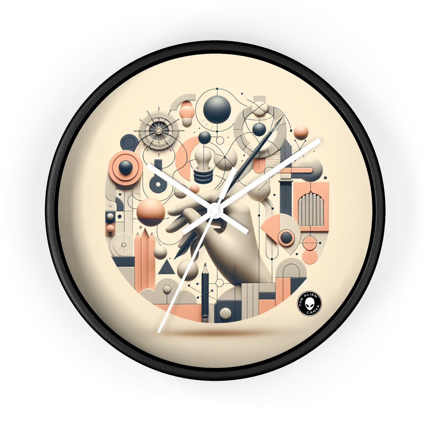 "Tech-Nature Fusion: An Artistic Exploration" - The Alien Wall Clock Conceptual Art