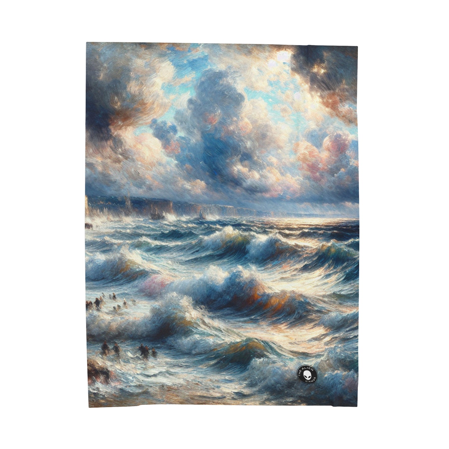 "Storm-Tossed Seas" - The Alien Velveteen Plush Blanket Impressionism