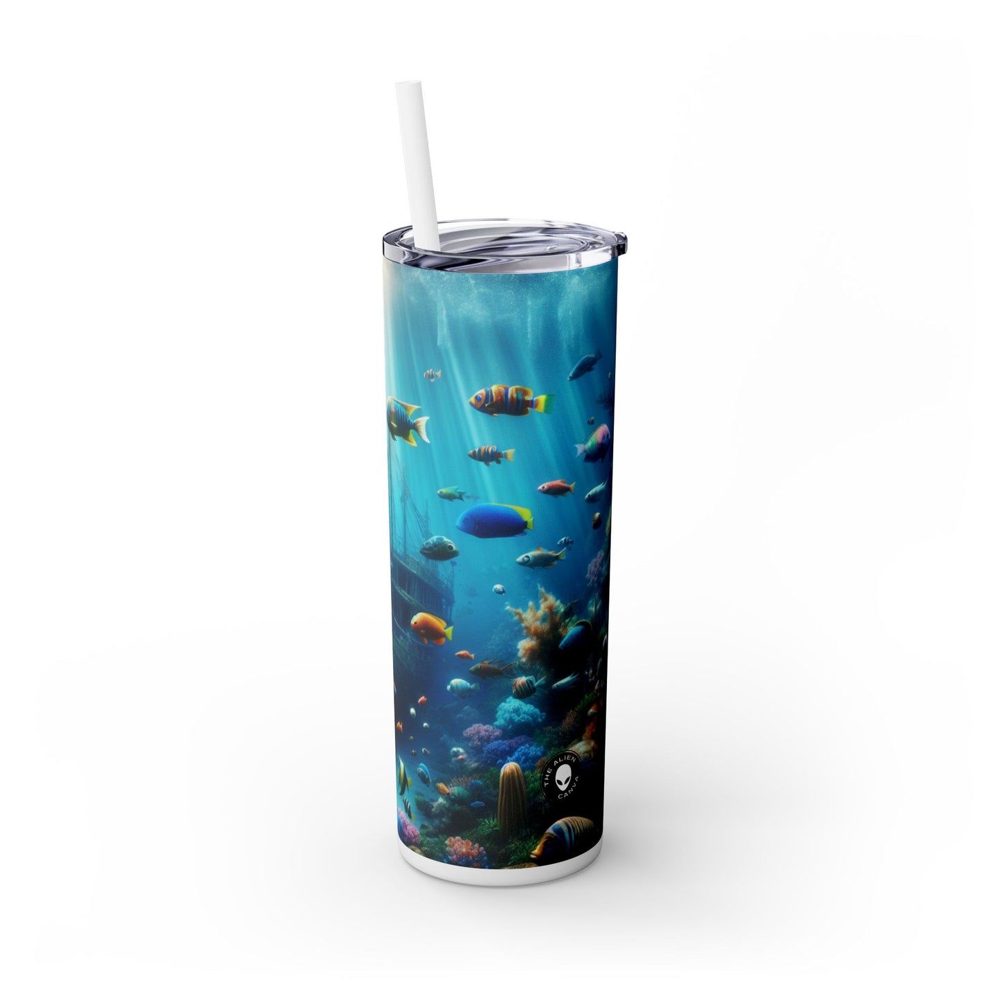 "Sunken Shipwreck Wonderland" - The Alien Maars® Skinny Tumbler with Straw 20oz