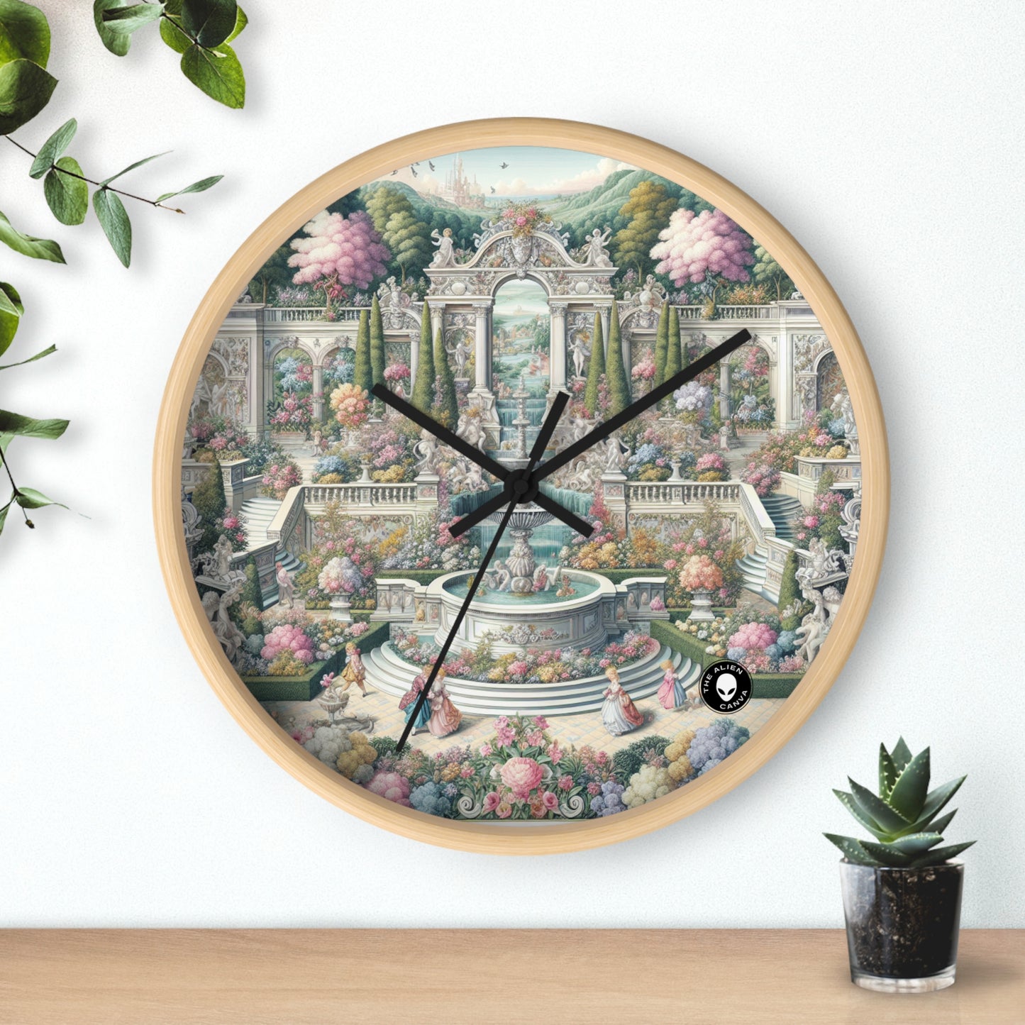 "Garden Elegance: A Rococo Affair" - L'horloge murale Alien Rococo