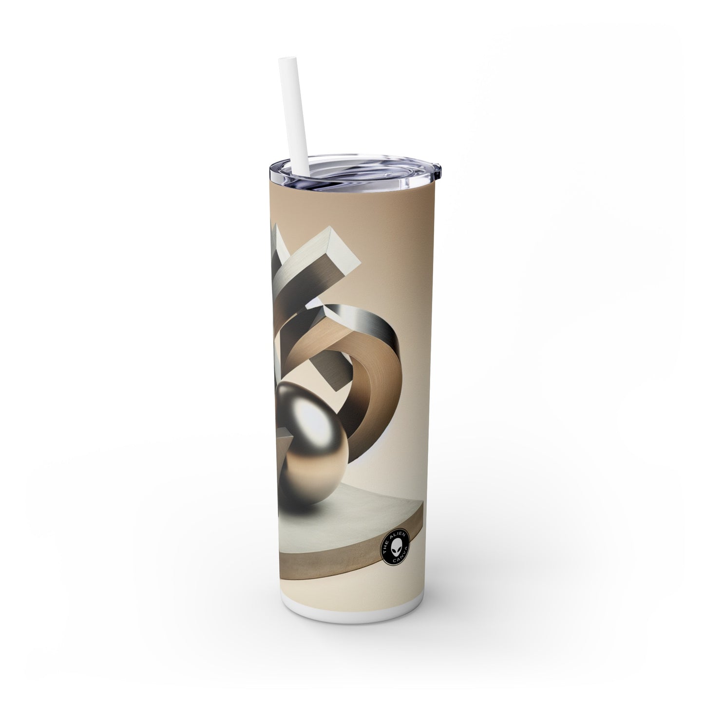 "Harmony in Nature: A Modernist Interpretation" - The Alien Maars® Skinny Tumbler with Straw 20oz Modernist Sculpture