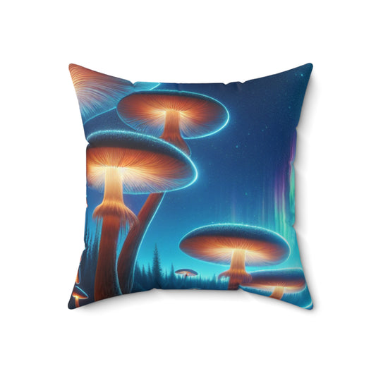 "Enchanted Mushroom Forest"- The Alien Spun Polyester Square Pillow