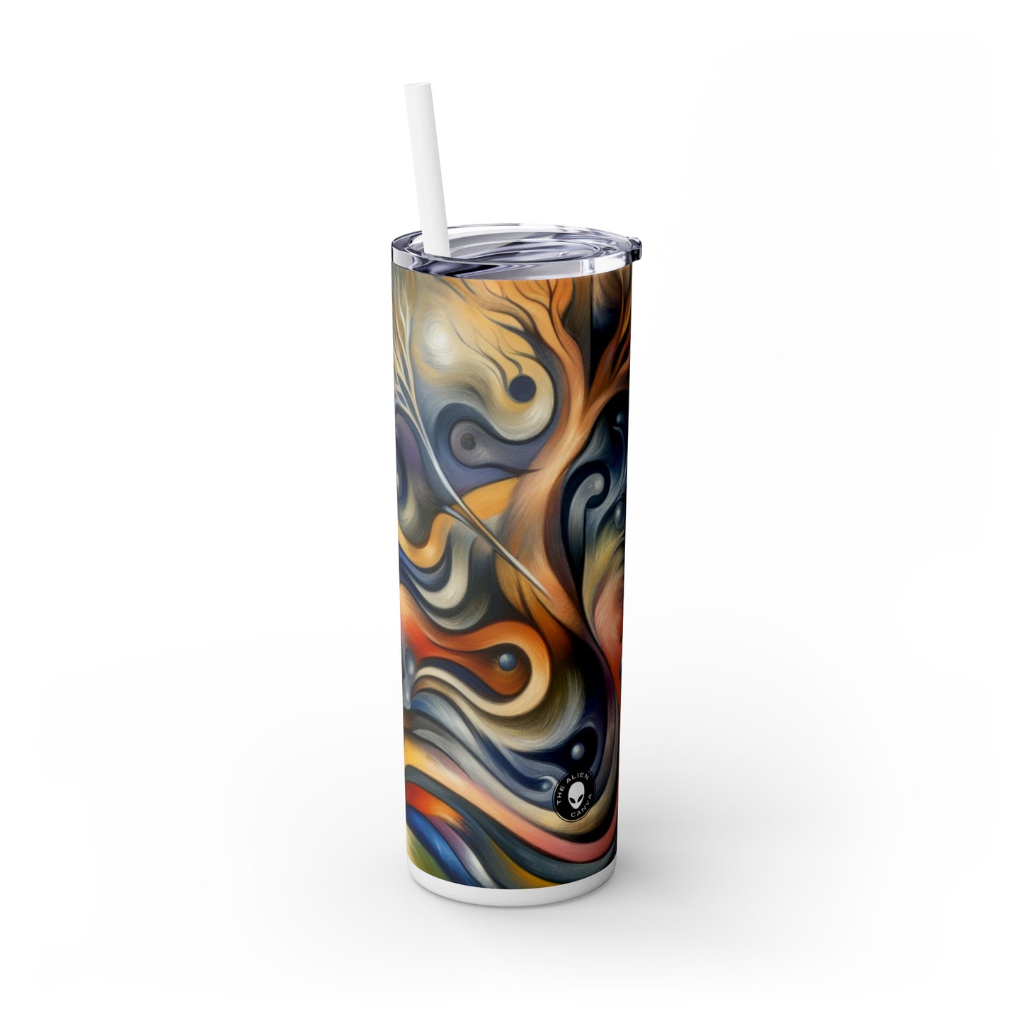 « Enchantement quotidien : un monde surréaliste en mouvement » - The Alien Maars® Skinny Tumbler avec paille 20oz Automatisme surréaliste