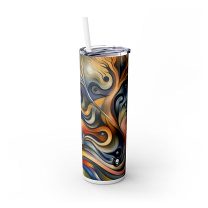 "Everyday Enchantment: A Surreal World in Motion" - The Alien Maars® Skinny Tumbler with Straw 20oz Surrealist Automatism