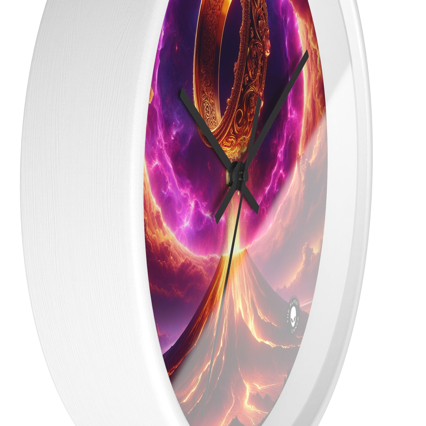 "Ring of Doom: A Surreal Descent." - The Alien Wall Clock