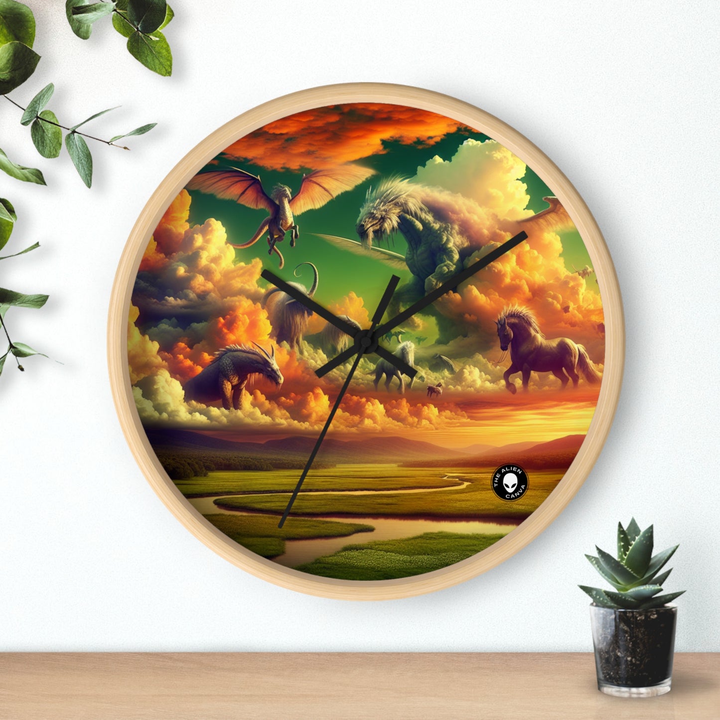 "Skyborne Realms" - The Alien Wall Clock