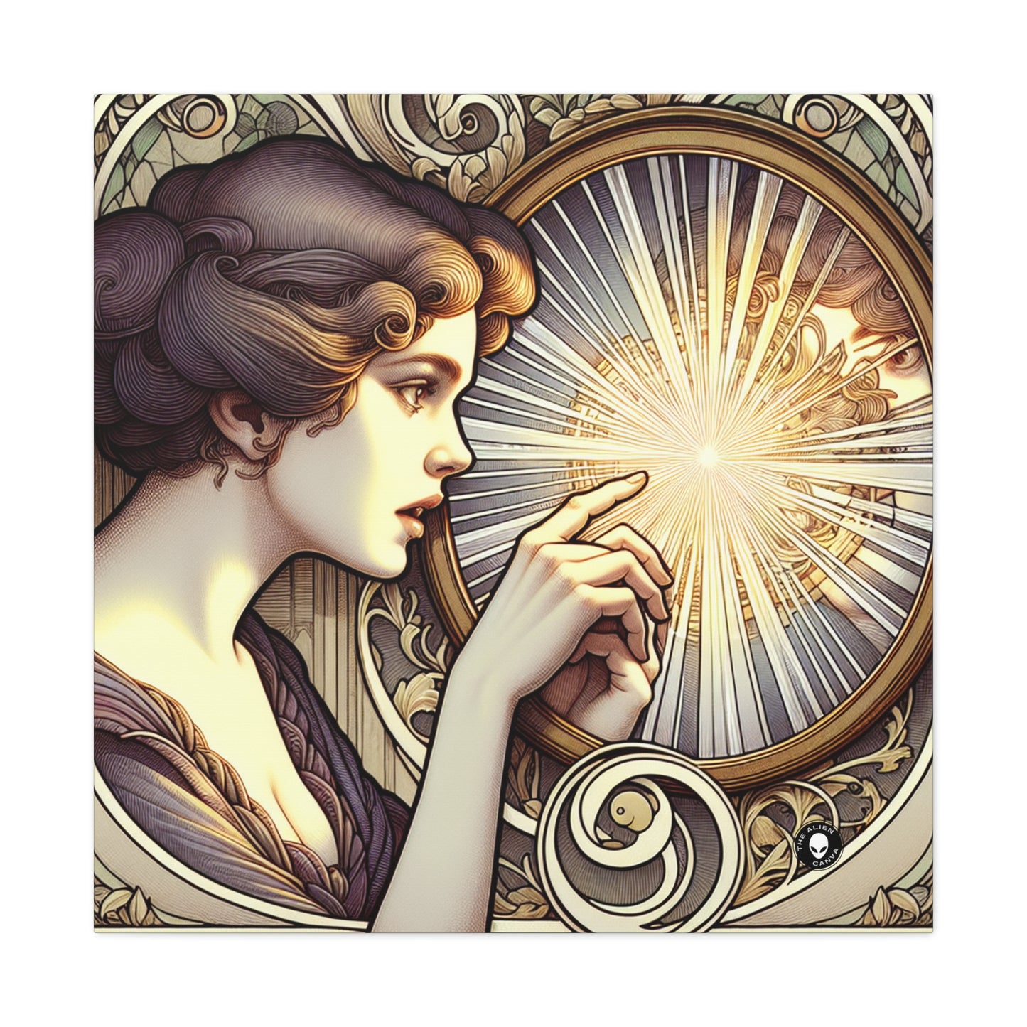 "Reflection of Beauty" - The Alien Canva Art Nouveau