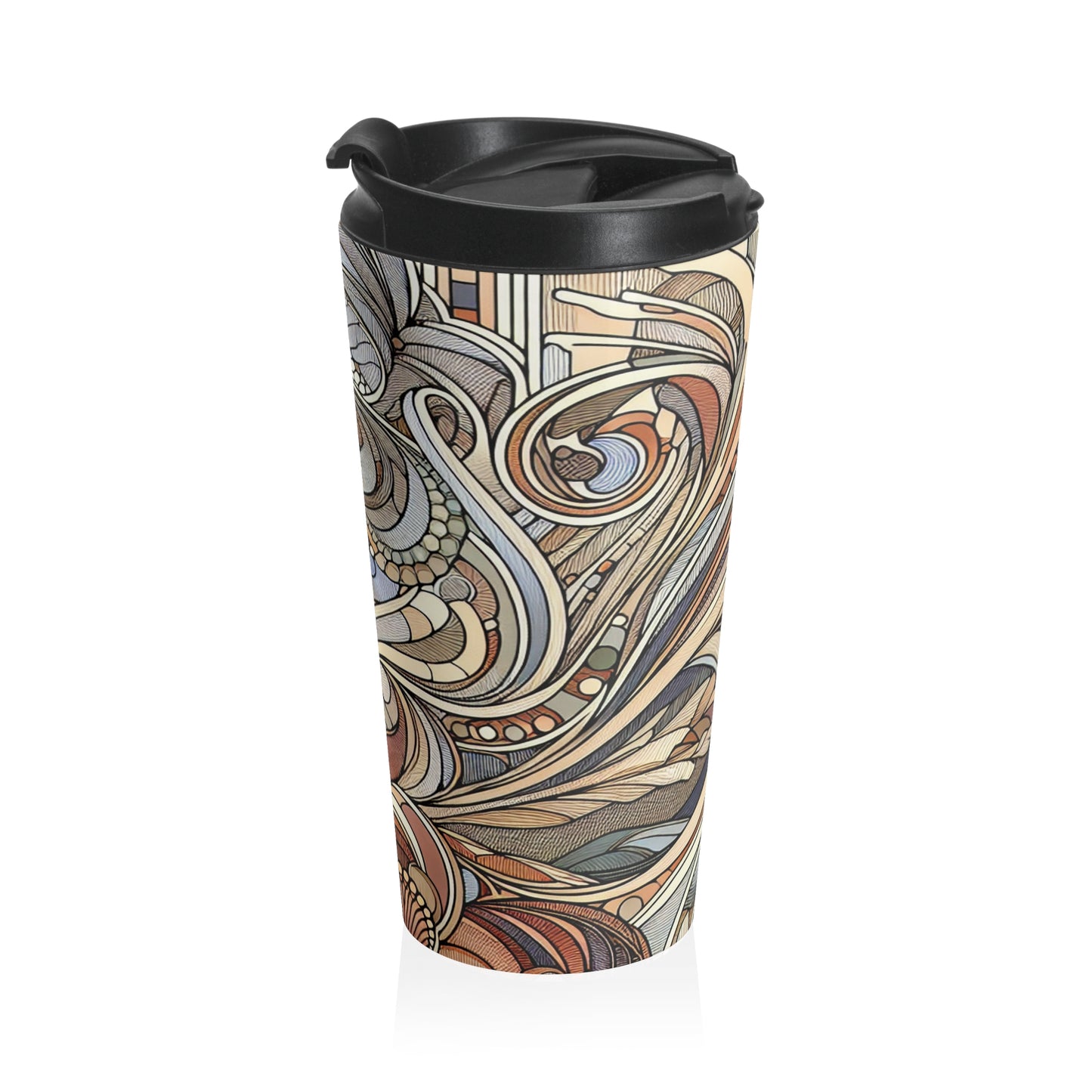 "La musa de la naturaleza: Mujer Art Nouveau" - Taza de viaje de acero inoxidable The Alien Art Nouveau