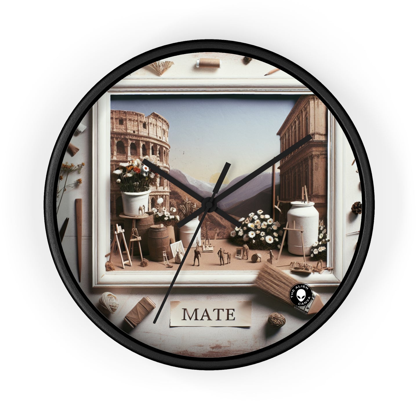 "Elemental Elegance: A Mixed Media Tribute to Arte Povera" - The Alien Wall Clock Arte Povera