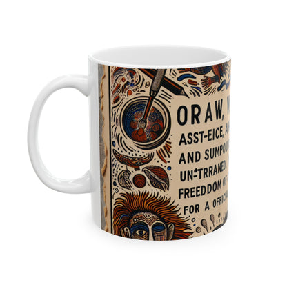 "Visions of the Beyond: A Surreal Dreamscape" - The Alien Ceramic Mug 11oz Outsider Art