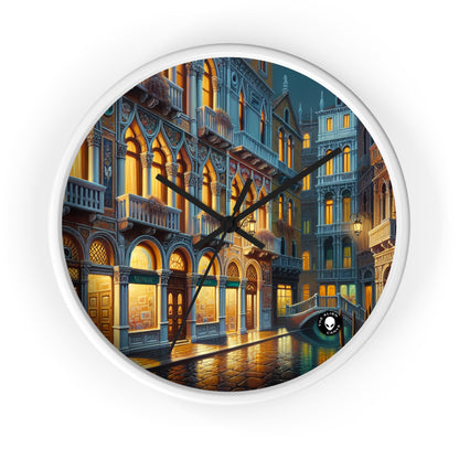 "Venetian Night: A Luminous Street Scene" - The Alien Wall Clock Venetian School