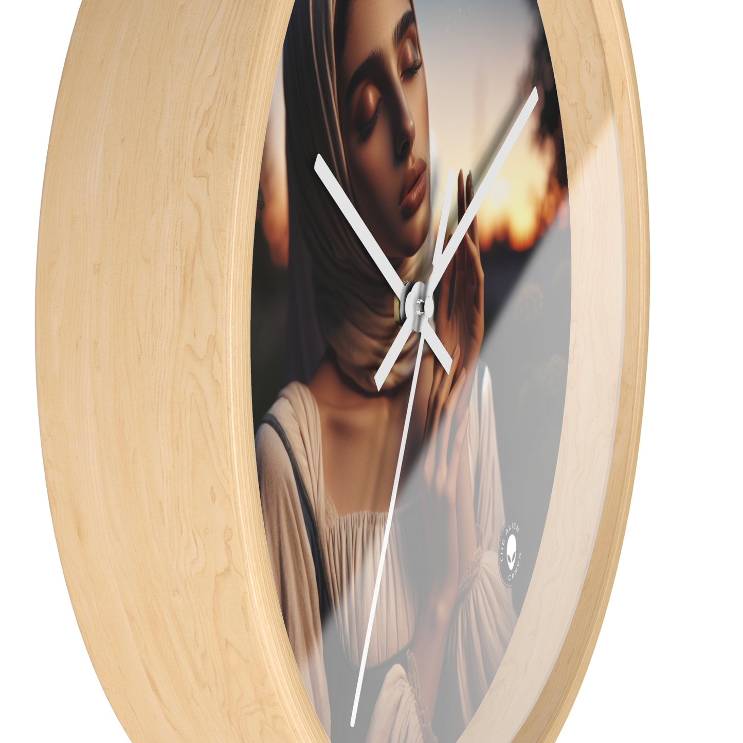 "El resplandor del atardecer dorado" - El reloj de pared extraterrestre Romanticismo