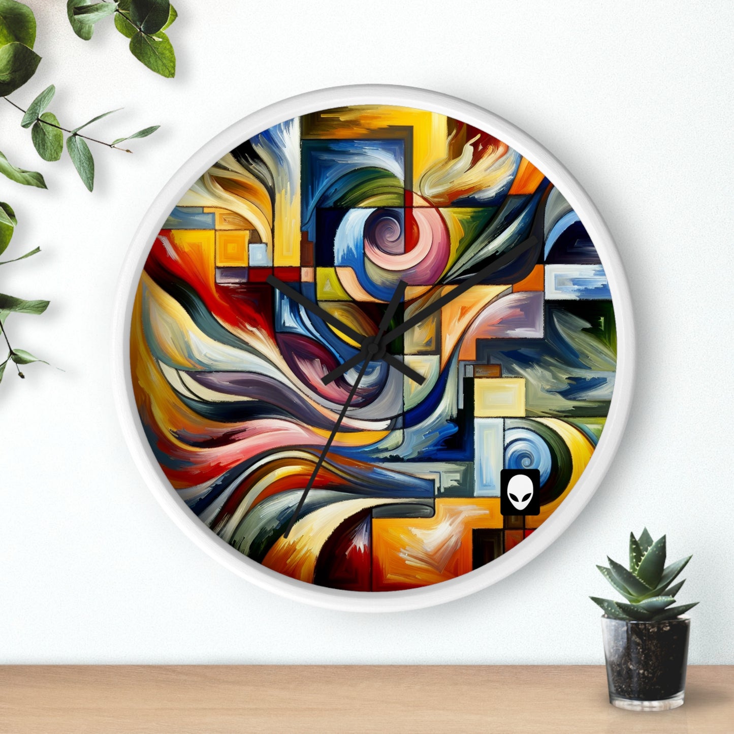 "Une tension de formes" - L'horloge murale Alien de style expressionnisme abstrait