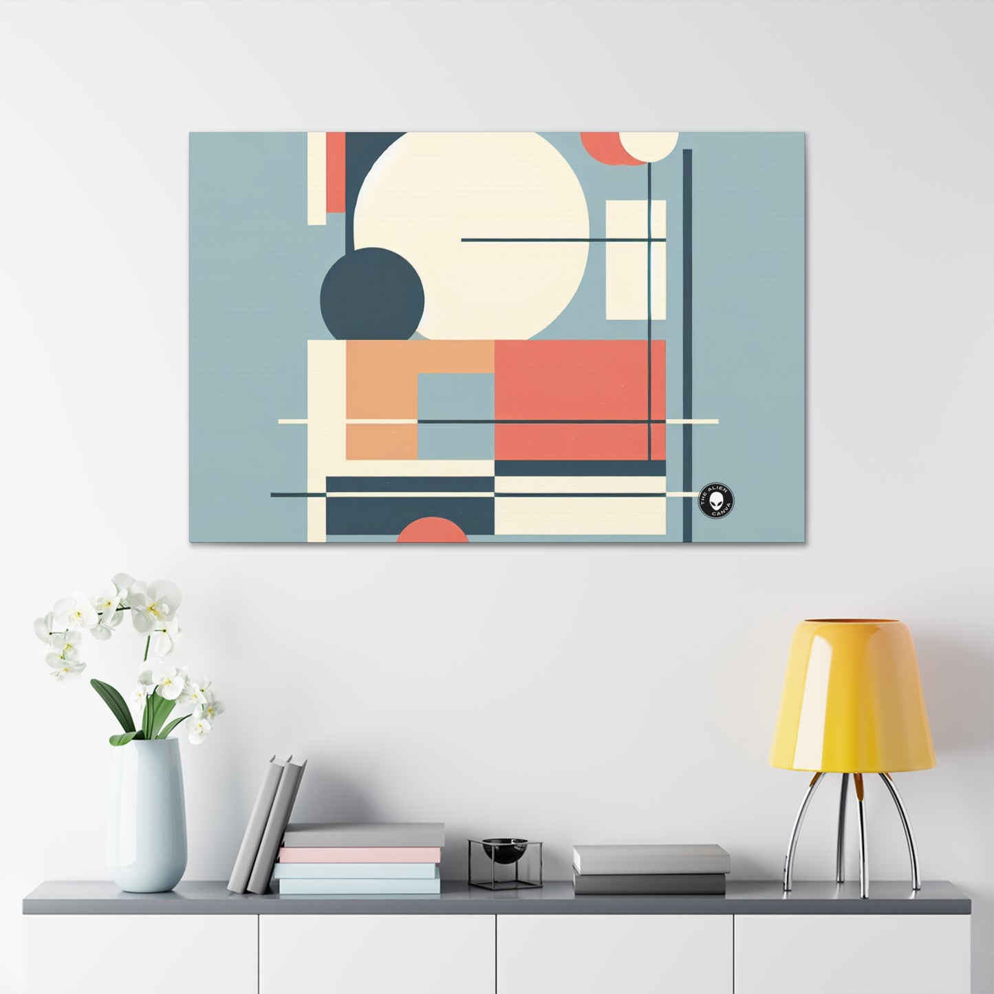 "Serenidad minimalista: tranquilos reflejos del atardecer" - The Alien Canva Minimalism