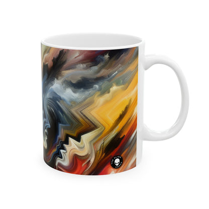 "Vivid Visions: Un voyage expressionniste dans l'abîme émotionnel" - La tasse en céramique Alien 11oz Expressionnisme