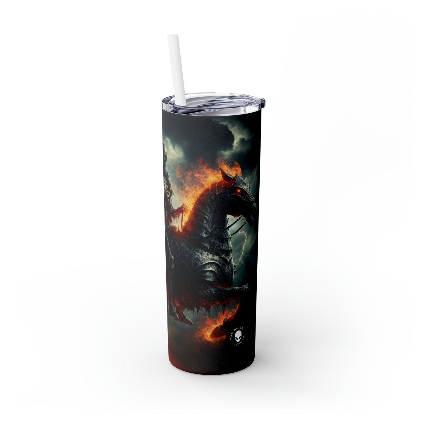 "Cavalerie de la Nuit". - The Alien Maars® Skinny Tumbler avec paille 20oz Art gothique