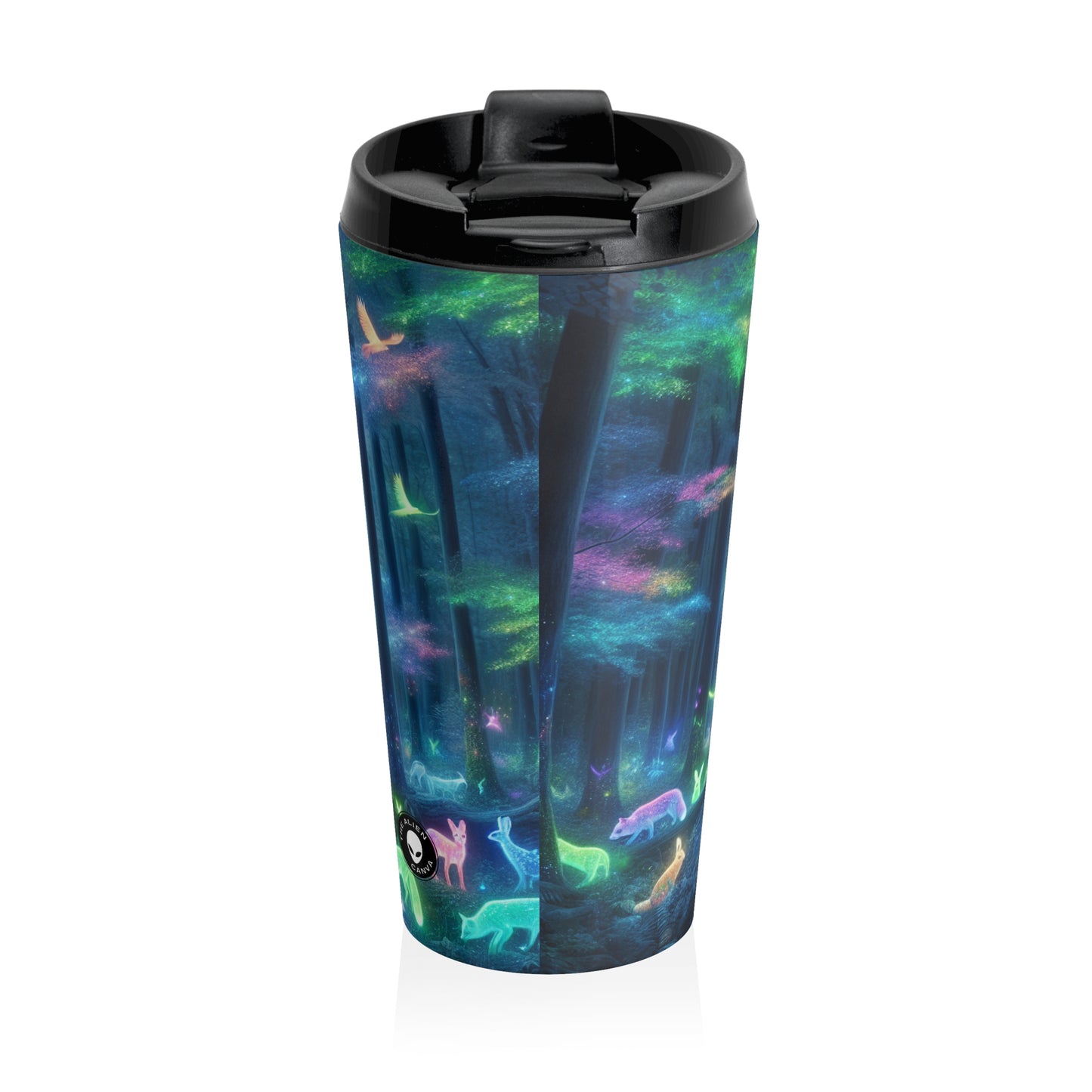 "Enchanted Rainbow Forest" - The Alien Stainless Steel Travel Mug