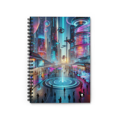 "Digital Evolution: A Technological Art Experience" - The Alien Spiral Notebook (Ruled Line) Electronic Art