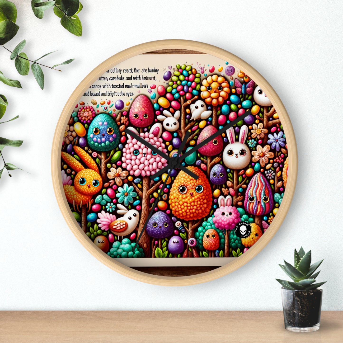 "Jellybean Forest Fantasy" - L'horloge murale extraterrestre