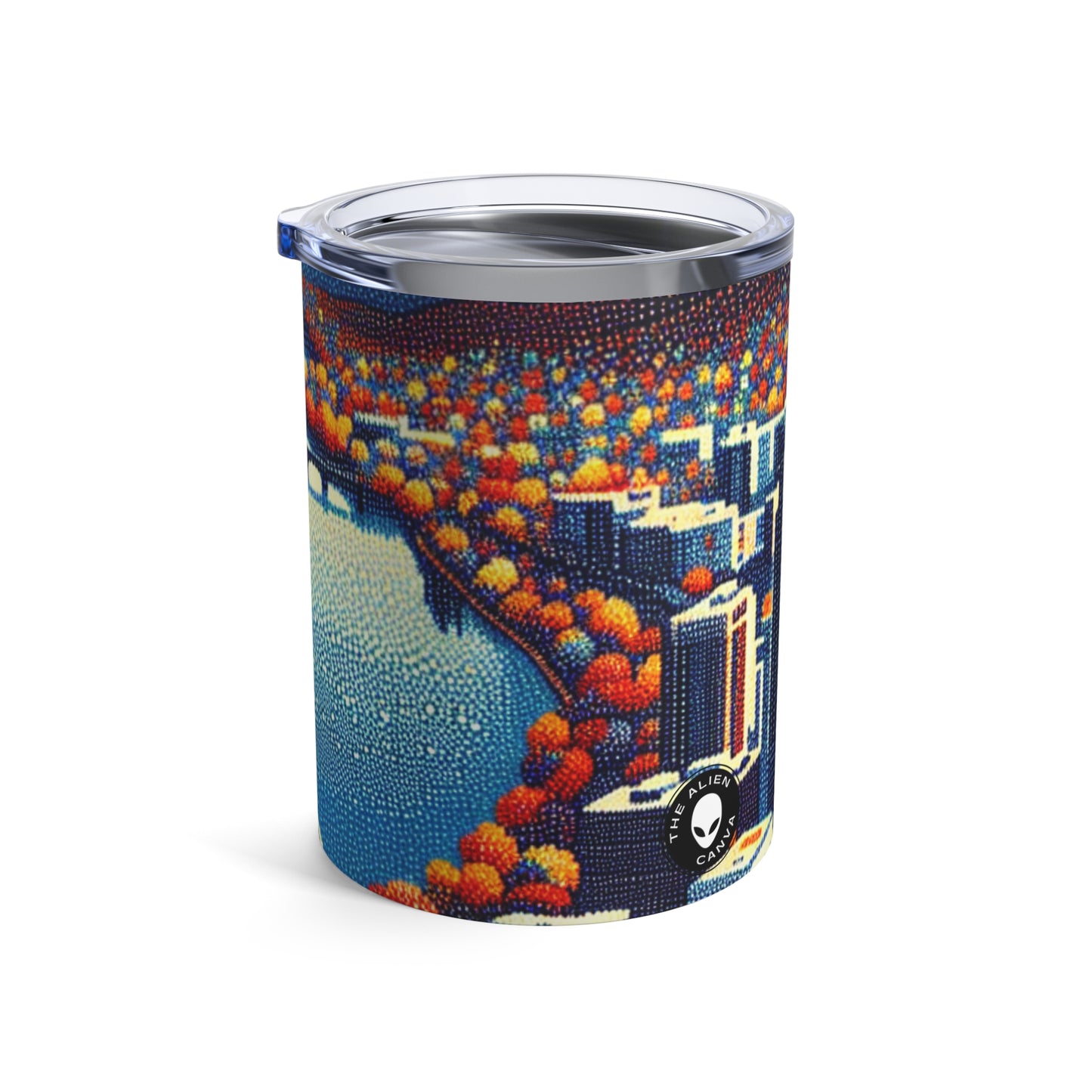 "Twilight Dotted Serenity" - The Alien Tumbler 10oz Pointillism