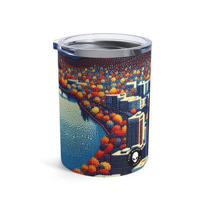 "Twilight Dotted Serenity" - The Alien Tumbler 10oz Pointillisme