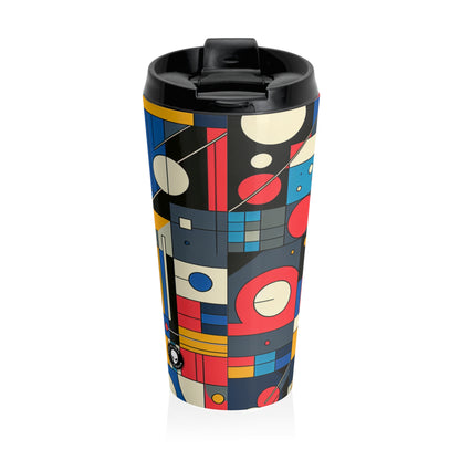 "Harmony in Nature: Geometric Abstraction" - The Alien Stainless Steel Travel Mug Geometric Abstraction